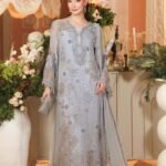 Maria.B – Ice Blue Embroidered Chiffon 2-Piece Suit (