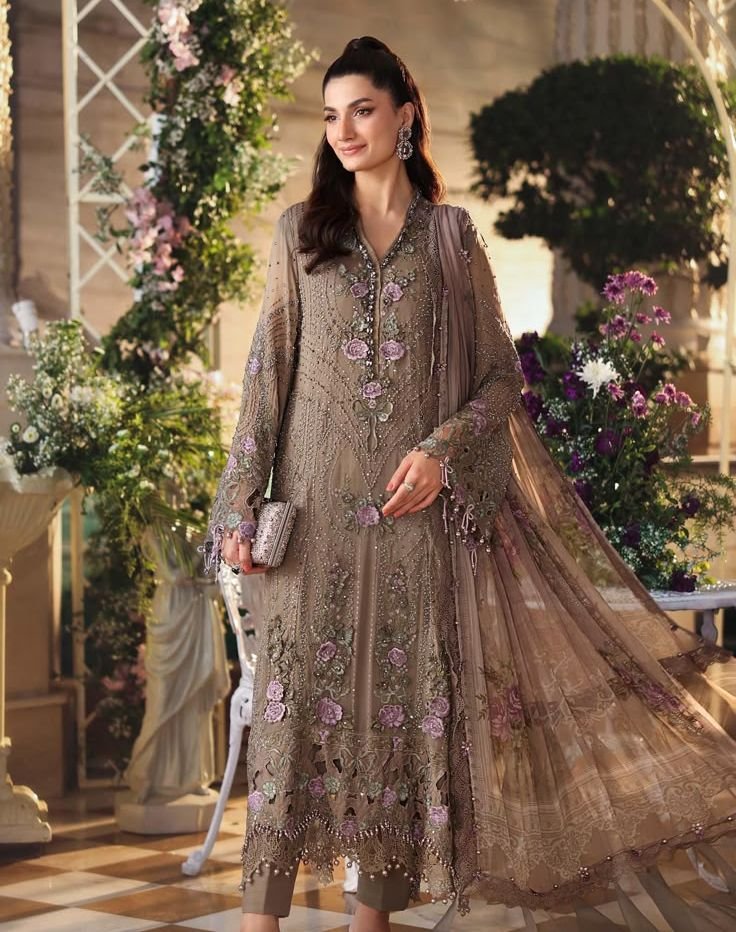WhatsApp Image 2026-09-24 at 12.26.26 AM (2) Maria.B – Mouse Grey Embroidered Chiffon 2-Piece Suit - Image 1
