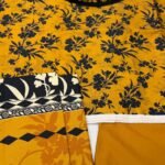 TTHNC Mustard Bloom – Premium Printed Linen 3-Piece Suit