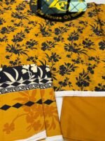 TTHNC Mustard Bloom – Premium Printed Linen 3-Piece Suit
