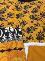 TTHNC Mustard Bloom – Premium Printed Linen 3-Piece Suit - Image 2
