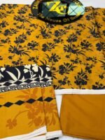 TTHNC Mustard Bloom – Premium Printed Linen 3-Piece Suit - Image 3