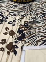 Premium Navy & Brown Printed 3-Piece Linen Suit - Image 2