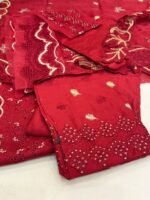 Ruby Chikankari Embroidered Luxury Ensemble - Image 2