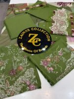 Nureh Olive Green Floral Embroidered Karandi Suit - Image 2
