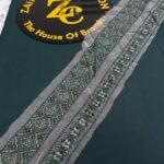 Rang Rasiya Dark Teal Solid with Karhai Lace