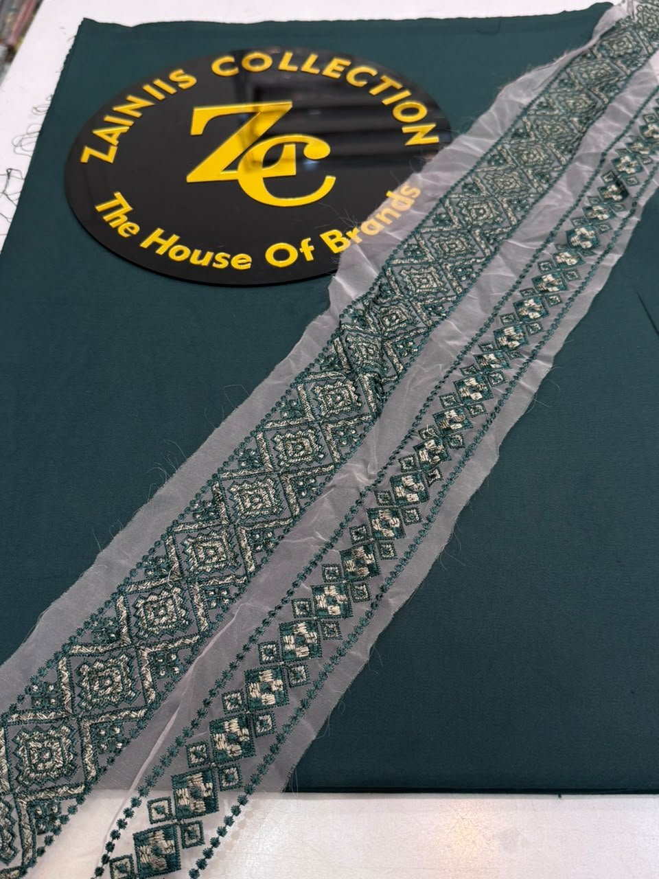 WhatsApp Image 2026-10-02 at 6.02.52 PM Rang Rasiya Dark Teal Solid with Karhai Lace - Image 1
