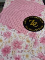GulAhmed Pink Floral Pure Cotton King Size Bedsheet - Image 2