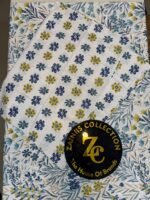 ChenOne Blue & Mustard Floral Pure Cotton King Size Bedsheet - Image 2