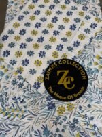 ChenOne Blue & Mustard Floral Pure Cotton King Size Bedsheet