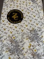 ChenOne Mustard & Brown Floral Pure Cotton King Size Bedsheet