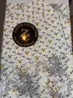 ChenOne Mustard & Brown Floral Pure Cotton King Size Bedsheet - Image 2