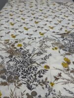 ChenOne Mustard & Brown Floral Pure Cotton King Size Bedsheet - Image 3
