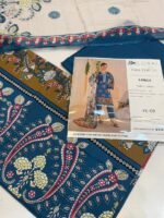 Rang Rasiya Coral FE-09 Teal Blue and Mustard Floral Digital Printed Linen 3 Piece Suit - Image 2