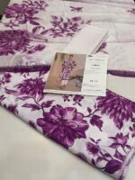 Rang Rasiya Coral Fall Edit FE-10 White and Purple Floral Digital Printed Linen 3 Piece Suit - Image 2