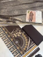 Rang Rasiya Coral FE-02 Grey and Brown Floral Digital Printed Linen 3 Piece Suit - Image 2