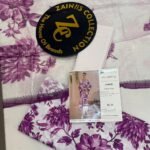 Rang Rasiya Coral Fall Edit FE-10 White and Purple Floral Digital Printed Linen 3 Piece Suit