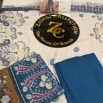 Rang Rasiya Coral FE-09 Teal Blue and Mustard Floral Digital Printed Linen 3 Piece Suit