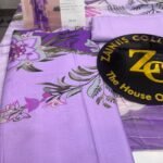 Rang Rasiya Coral Fall Edit FE-01 Lavender Purple Digital Printed Linen 3 Piece Suit