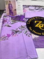 Rang Rasiya Coral Fall Edit FE-01 Lavender Purple Digital Printed Linen 3 Piece Suit