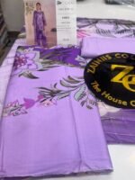 Rang Rasiya Coral Fall Edit FE-01 Lavender Purple Digital Printed Linen 3 Piece Suit - Image 2