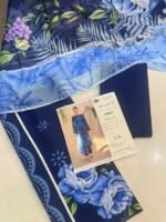 Rang Rasiya Coral Fall Edit FE-06 Navy Blue Floral Digital Printed Linen 3 Piece Suit - Image 3