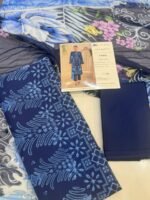 Rang Rasiya Coral Fall Edit FE-06 Navy Blue Floral Digital Printed Linen 3 Piece Suit - Image 4