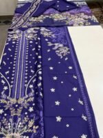 Nureh Royal Purple Embroidered Lawn 3-Piece Suit with Printed Chiffon Dupatta - Image 3