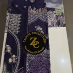 Nureh Deep Purple Embroidered Lawn 3-Piece Suit with Floral Printed Chiffon Dupatta