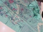 Nureh Aqua Mint Green Embroidered Lawn 3-Piece Suit with Printed Chiffon Dupatta - Image 3