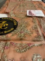 Hussain Rehar Verve 1358 – Peach Pink Embroidered Formal Suit - Image 2