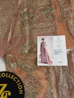 Hussain Rehar Verve 1358 – Peach Pink Embroidered Formal Suit - Image 3