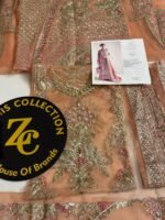 Hussain Rehar Verve 1358 – Peach Pink Embroidered Formal Suit