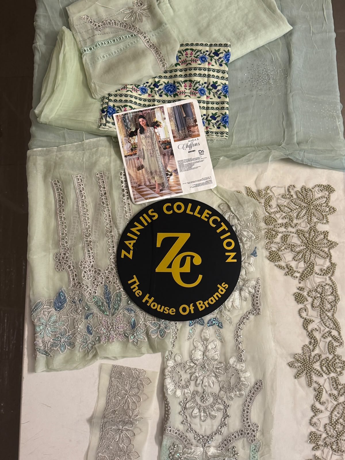 WhatsApp Image 2026-10-08 at 5.50.13 PM (1) Maria.B Chiffons D5 2304 – Sage Green Embroidered Shirt with Dupatta - Image 1
