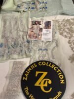 Maria.B Chiffons D5 2304 – Sage Green Embroidered Shirt with Dupatta - Image 4