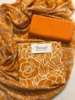 Bareeza Mustard Floral Printed Karandi 3-Piece Suit with Chiffon Dupatta - Image 3