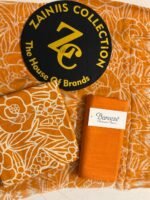 Bareeza Mustard Floral Printed Karandi 3-Piece Suit with Chiffon Dupatta