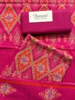 Bareeze Magenta Geometric Printed 3-Piece Unstitched Suit with Matching Trouser - Image 3