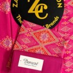 Bareeze Magenta Geometric Printed 3-Piece Unstitched Suit with Matching Trouser