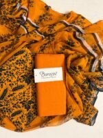 Bareeza Mustard Karandi 3-Piece Suit with Printed Chiffon Dupatta - Image 3