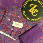 Bareeza Purple Printed 3-Piece Suit with Matching Dupatta