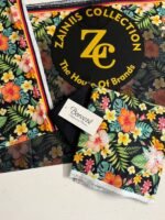 Bareeza Black Floral Printed 3-Piece Suit with Matching Dupatta - Image 2