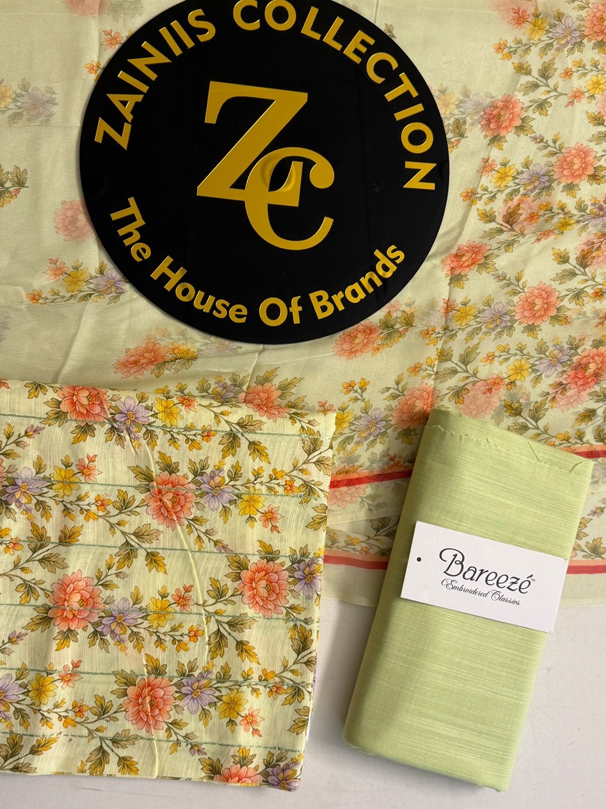 WhatsApp Image 2026-10-09 at 3.49.05 PM (2) Bareeza Light Green Floral Printed 3-Piece Suit with Matching Dupatta - Image 1