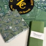 Bareeze Sage Green Floral Printed 3-Piece Unstitched Suit with Matching Trouser