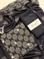 Bareeze Black & Gold Printed 3-Piece Unstitched Suit with Matching Trouser - Image 2