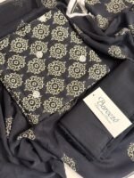 Bareeze Black & Gold Printed 3-Piece Unstitched Suit with Matching Trouser - Image 3