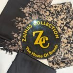 Black China Patti Embroidered Winter Suit with Wool Shawl