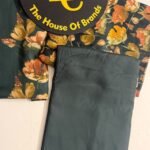 Dark Green Floral Printed 3-Piece Unstitched Suit with Matching Trouser