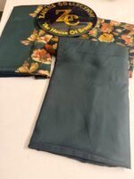 Dark Green Floral Printed 3-Piece Unstitched Suit with Matching Trouser - Image 2