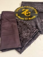 China Patti Dark Brown Printed Shirt with Kani Wool Shawl & Leather Peach Trouser – 3-Piece Suit
